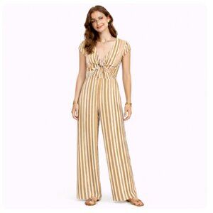 NWT Romeo & Juliet Couture Striped Jumpsuit LARGE